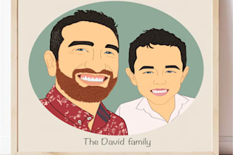 custom family portrait, birthday or anniversary gift