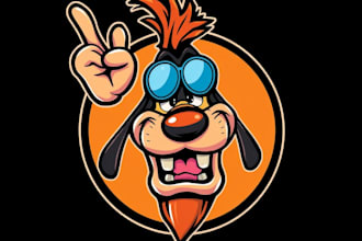 do banner, mascot or logo for funny goofy, meme coin art