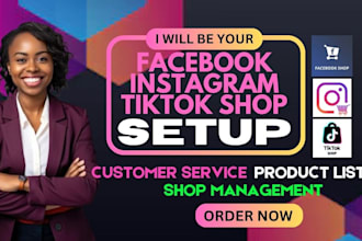 do facebook tiktok instagram shop setup for USA canada UK australia germany