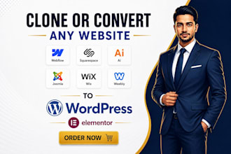 clone convert transfer from webflow squarespace ai joomla or wix to wordpress