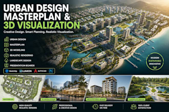 create urban design, masterplan, and architectural 3d visualization