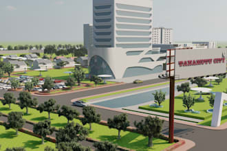 design a city concept of rural and urban area