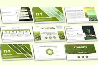 design agricultural pitch deck presentation