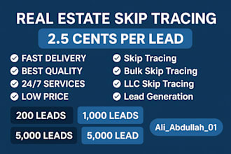do bulk skip tracing in low price with high accuracy