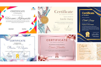 design certificate templates, diploma or award certificate in 1 day