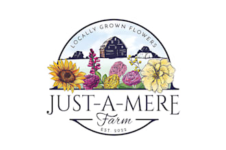 do amazing floral, garden, flower shop, boho logo with satisfaction guaranty