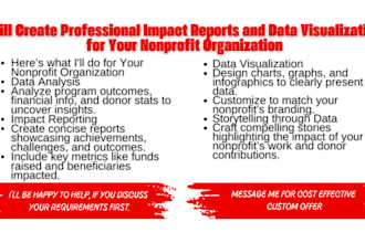 create impact reports and data visualizations for your nonprofit organization
