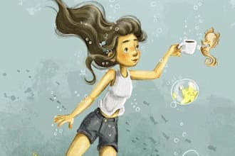 create artistic children story book illustration