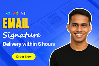 design clickable HTML email signature for outlook, gmail within 6 hour delivery