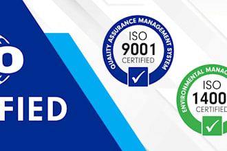 give iso 9001, 14001 45001 documentation and certification