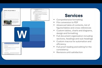 expert microsoft word formatting, editing and designing