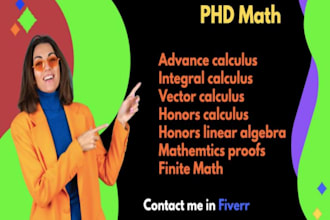 tutor honors integral vector advance calculus linear algebra finite math proofs