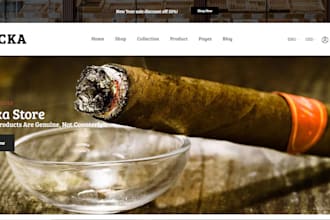 design cigar shopify cannabis store tobacco vape cbd oil hemp medical website