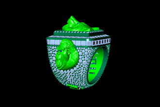 design 3d hiphop jewelry cad model for casting