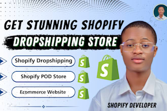 create one products shopify store, shopify dropshipping store, ecommerce website