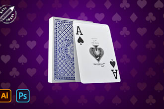 poker playing card and mat design