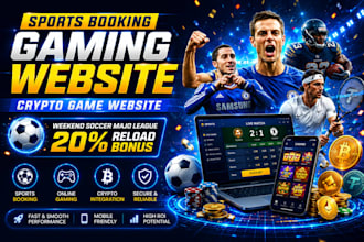 develop sports booking gaming website, crypto game website