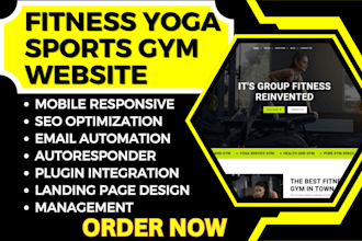 build personal trainer health and fitness workout sport gym yoga fitness website