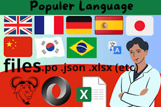 translate complex game files such as po json csv or xlsx