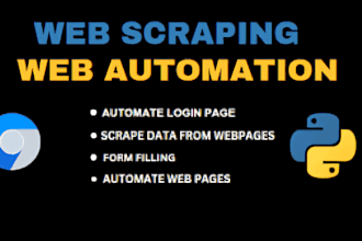 do web data scrapping using selenium,  beautiful soup and automation in python