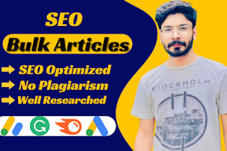 write SEO optimized bulk articles and blog posts for adsense approval