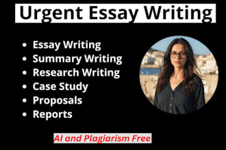 do urgent essay writing, research, case study, summary, and article