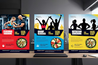 create modern professional sports,gym,boxing, and fitness flyers
