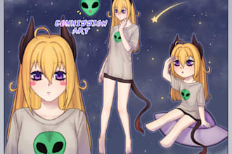 draw a reference sheet, custom character design
