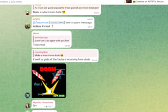 setup bot for telegram group, telegram bot, discord bot, trading bot, python bot