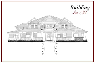 sketch a line drawing of your home or other structure