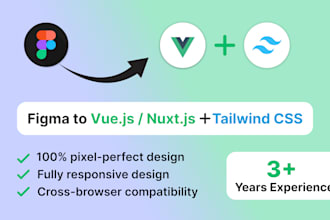 convert figma to vue js nuxt js using tailwind CSS