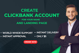 create clickbank or digistore24 account for your name