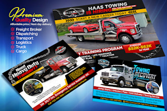 design dispatching, logistics, transport, freight broker, truck, driver flyer