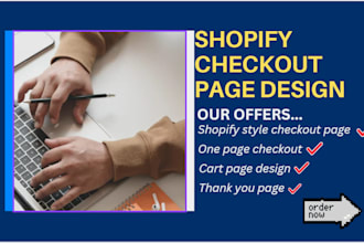 do shopify checkout landing page design and cart design
