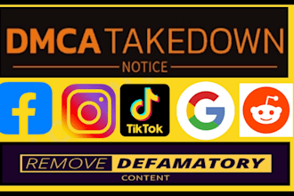 remove content from tiktok,fb,reddit,ig,google,yt under dmca