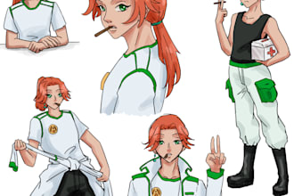 draw a character ref sheet for your anime oc or rp character