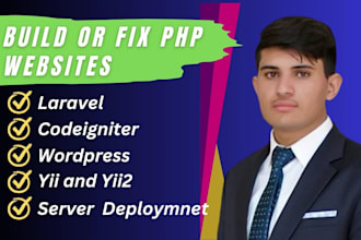 fix or develop any php laravel codeigniter wordpress yii2 website