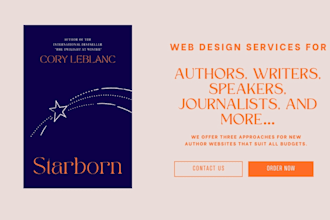 create a sleek, modern book author website or ebook author website