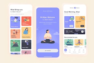 develop meditation app, affirmation app with flutter or react native