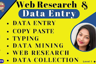 do data entry, copy paste and web research work perfectly