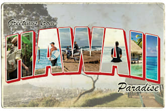 design a creative vintage retro style postcard greeting card