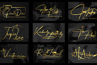 design a luxury handwritten signature logo