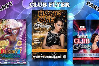 do attractive night club event birthday party dj concert wine flyer poster