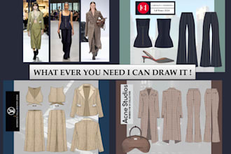make professional fashion flat sketches