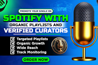 place your music in spotify playlists by verified curators