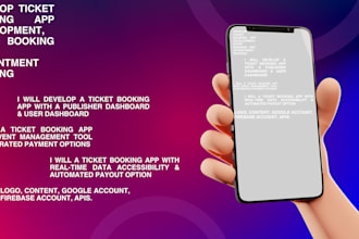 develop ticket booking app development, event booking app, appointment booking
