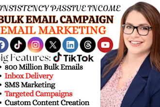 send 10 million usa bulk email campaign to inbox and sms email campaign email