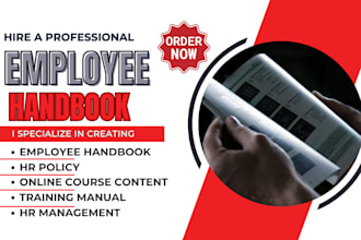 write, edit and design procedure manual, employee handbooks, onboarding program