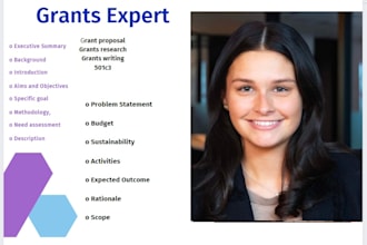 do grant research, grant writing, grant proposal writing as a grant writer,501c3