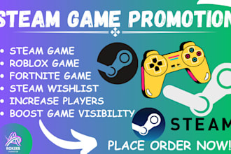 do steam game promotion roblox game advertising to attract game player, wishlist